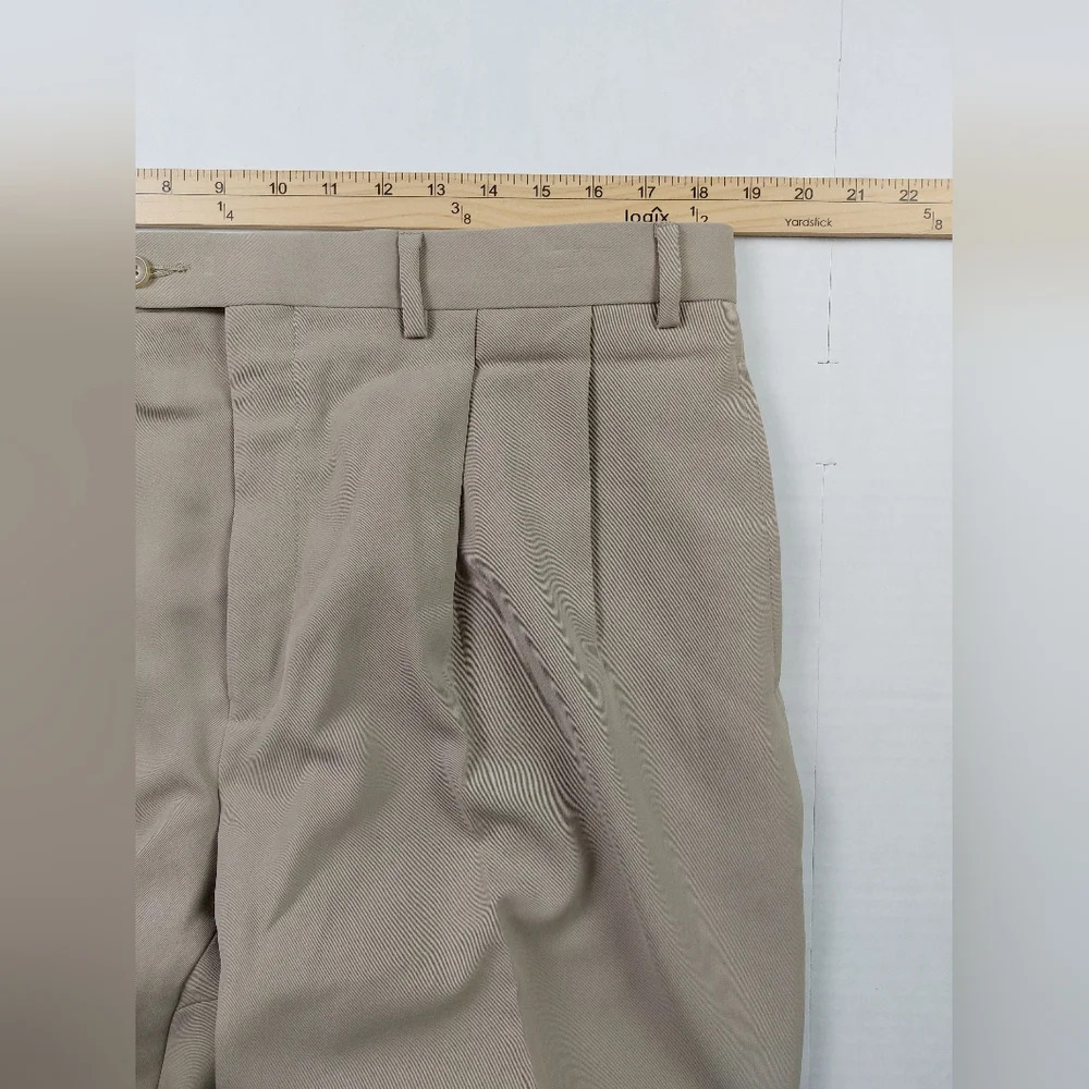 Lauren Ralph Lauren Dress Pants Mens Size 38x32 Khaki Stone Polyester NWT $75.00